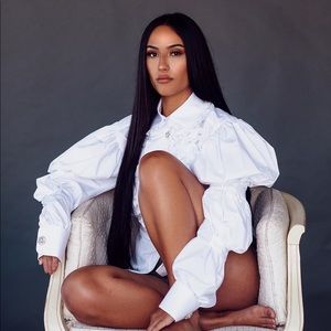 White Puff Sleeve Button Down